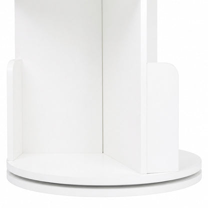 Rotating Bookshelf Corner 4 Tier White
