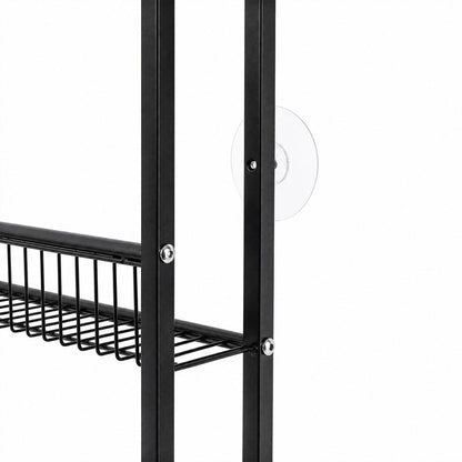 Levede Slim Storage Rack Kitchen Organiser Wall Mounted Metal Shelf Black