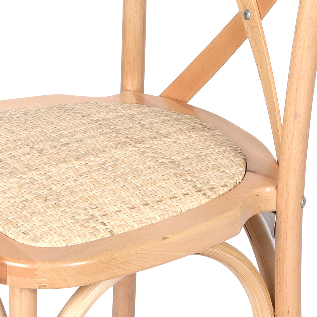 Stylish 6X Dining Chairs Cross Back Chair  Easy Assembly Classic