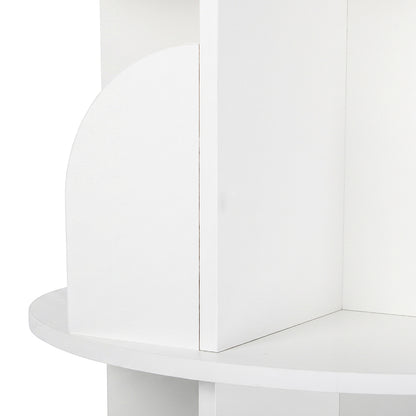 Rotating Bookshelf 4 Tier White 46x46x127cm