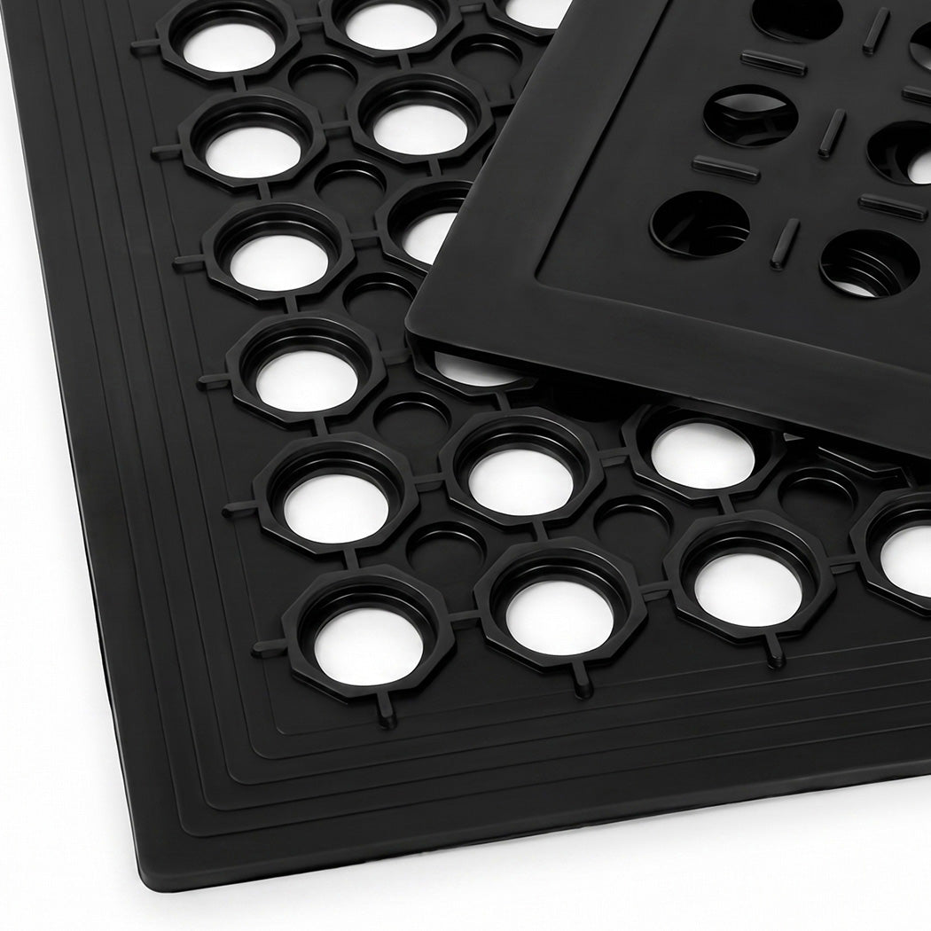 Anti Fatigue Mat Non Slip Black 150x90cm