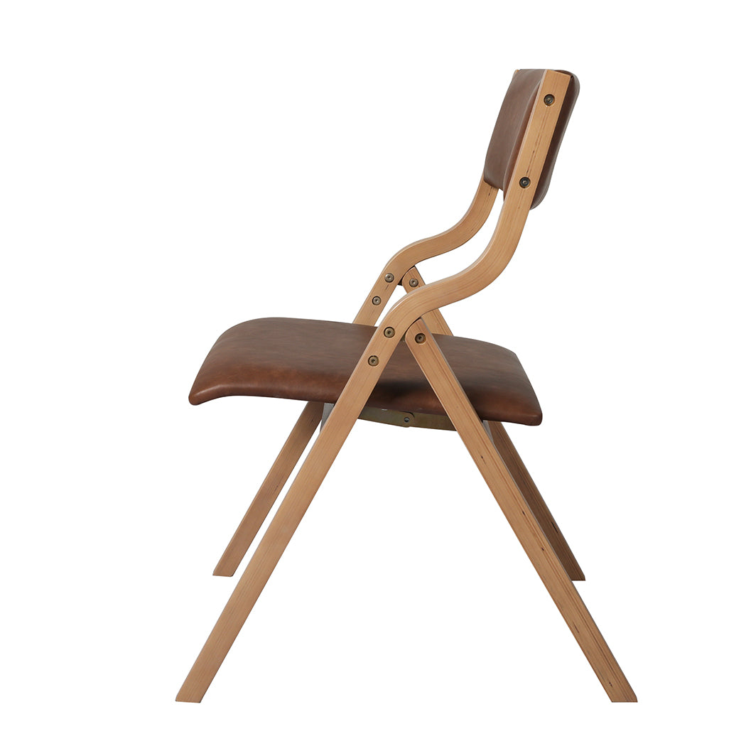 Modern 8x Dining Chairs Foldable PU Tan  Easy Assembly Classic