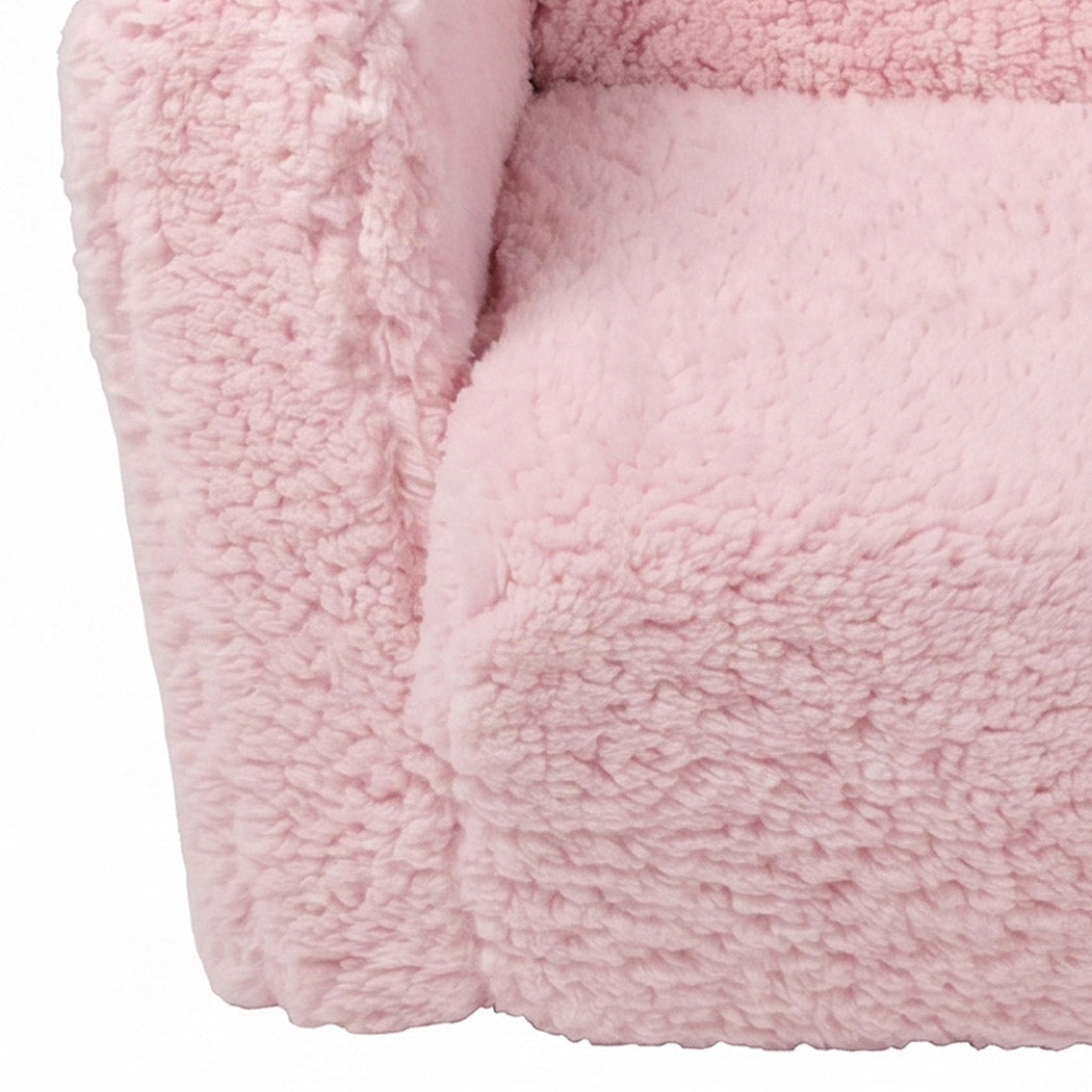 Kids Sofa Bed Pink 59.5x43.2x43.2cm