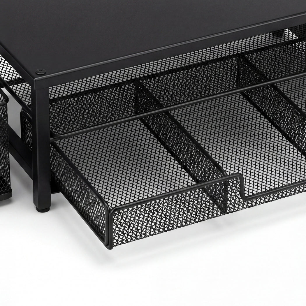 Levede Monitor Stand Riser Metal Computer Desk Organizer Shelf Drawer Pen Holder