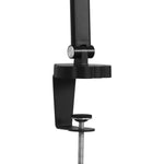 Ergonomic Double Head LED Desk Lamp Dimmable With Clamp  Wood Finish