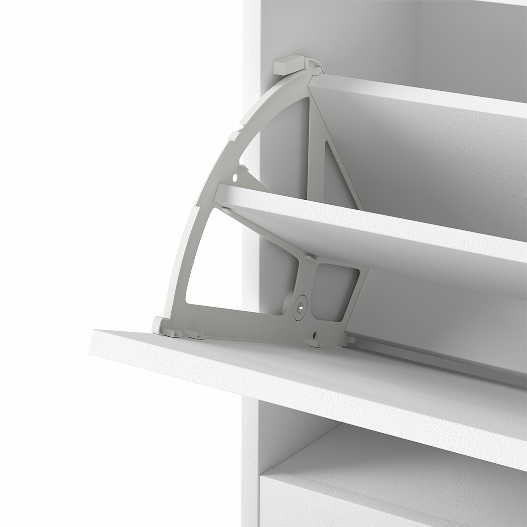 Shoe Rack Storage Bench White 60x24x51cm
