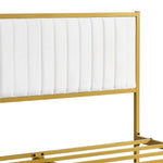 Compact Metal Bed Frame Under Bed Storage Queen Beige  Adjustable
