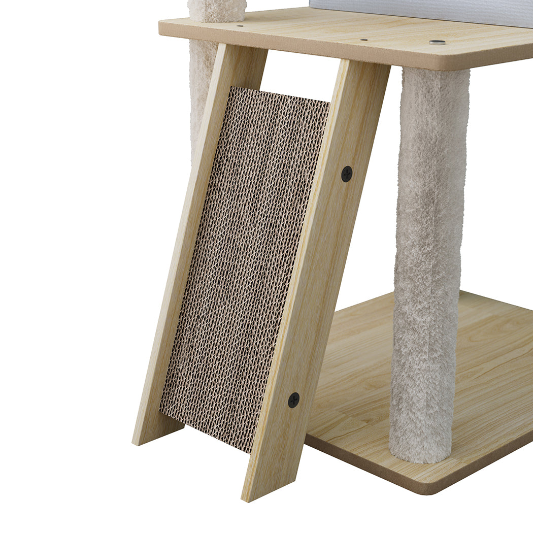 Cat Tree Tower Scratcher Beige 50x40x120cm