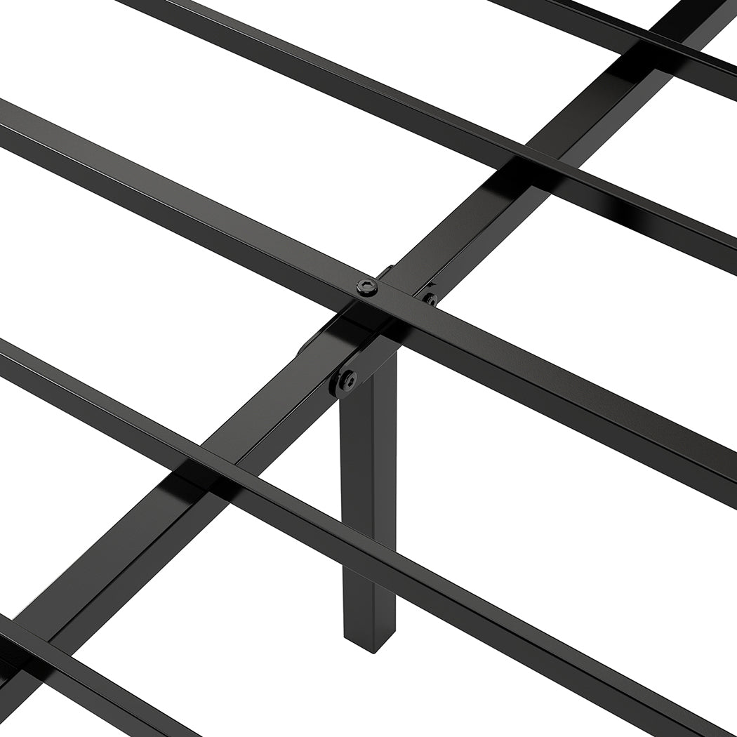 Queen Bed Frame Grey Steel Base 204x153cm