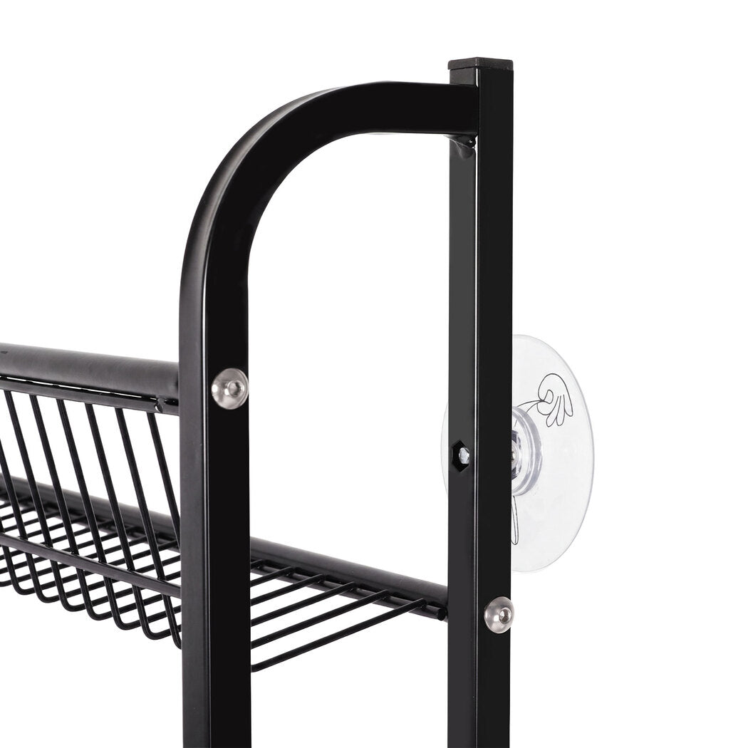 Levede Slim Storage Rack Kitchen Organiser Wall Mounted Metal Shelf Black