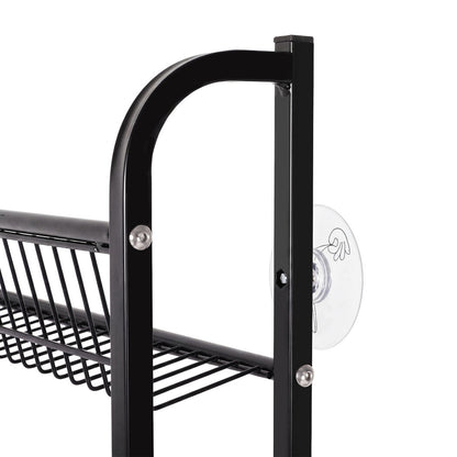 Levede Slim Storage Rack Kitchen Organiser Wall Mounted Metal Shelf Black
