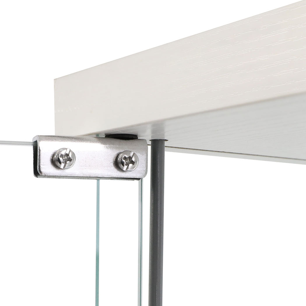 Functional Display Cabinet Tempered Glass White  Comfortable Design