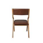 Elegant 6x Dining Chairs Foldable PU Tan  Wood Finish Classic