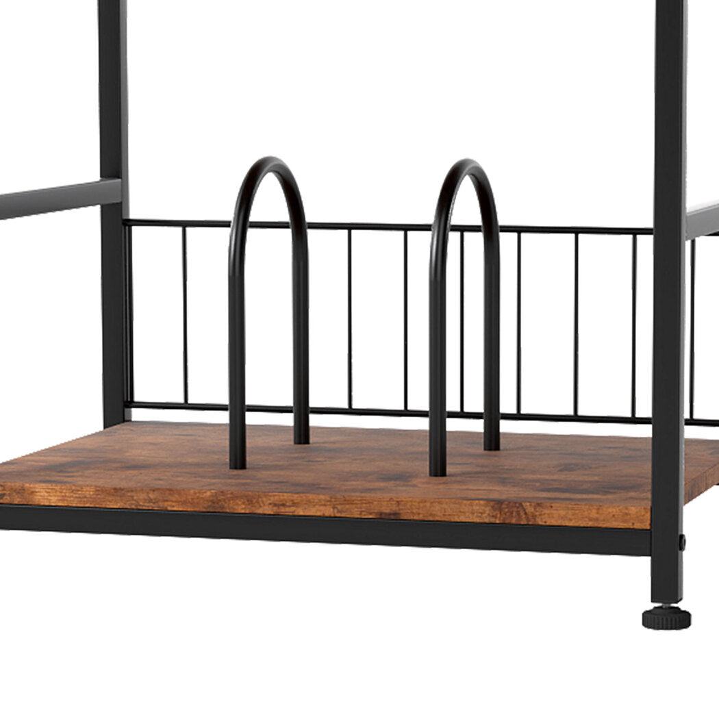 Side Table 3-Tier Storage Brown 50x30cm