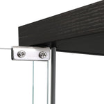Contemporary Display Storage Cabinet Glass Black  High Back Support
