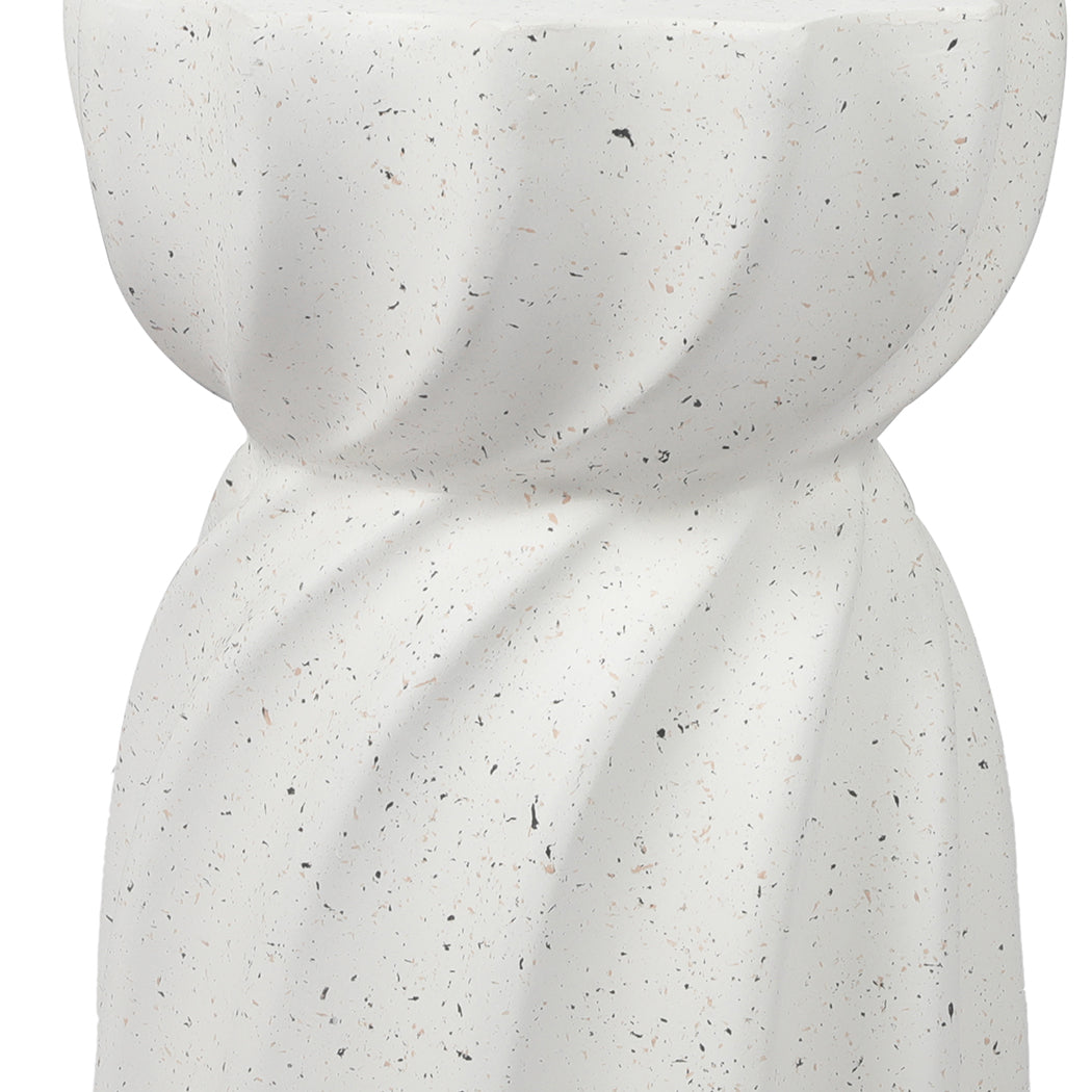 Ergonomic Side Table End Terrazzo Hourglass  Wood Finish Classic