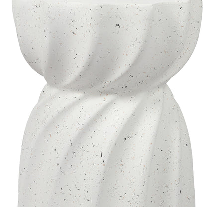 Ergonomic Side Table End Terrazzo Hourglass  Wood Finish Classic
