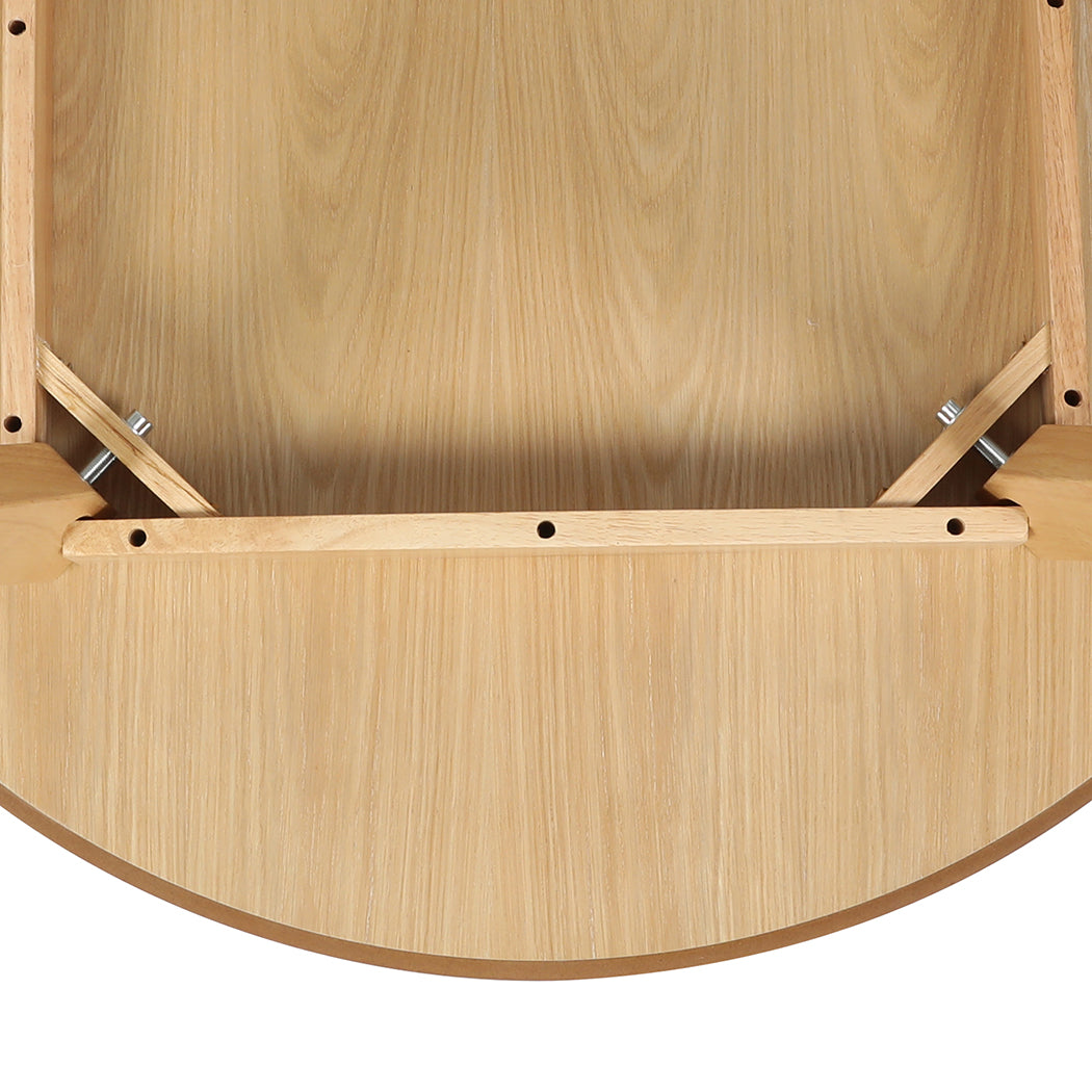 Ergonomic Dining Table Round Rubberwood Base 100cm Natural 100 CM