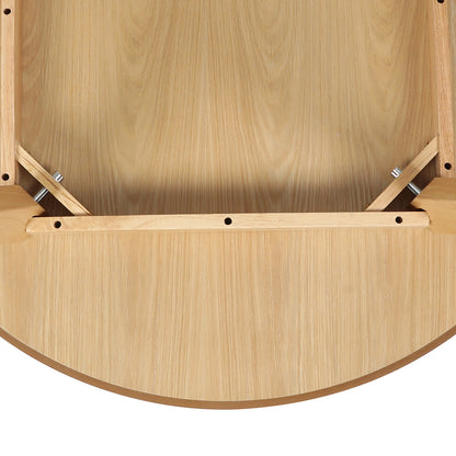 Ergonomic Dining Table Round Rubberwood Base 100cm Natural 100 CM