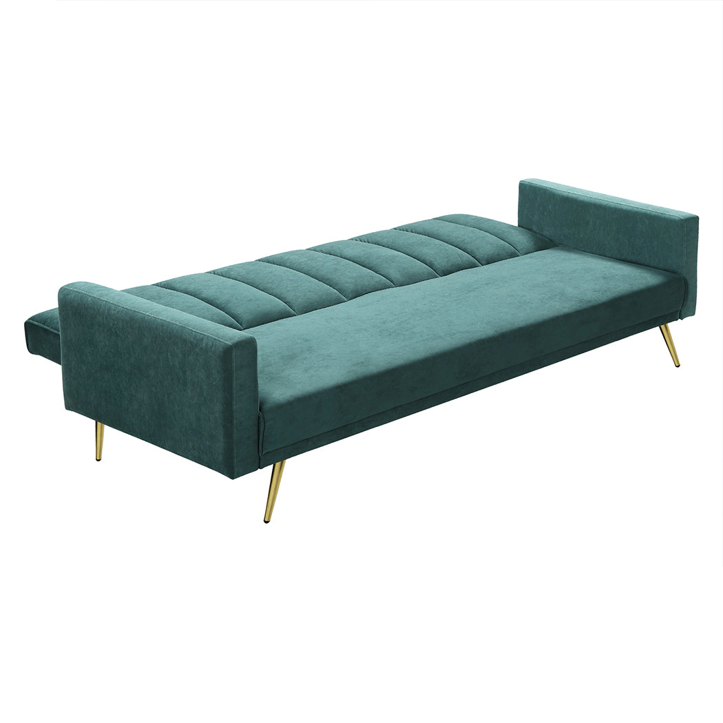Compact Sofa Bed Convertible Velvet Lounge Recliner Couch Sleeper 3