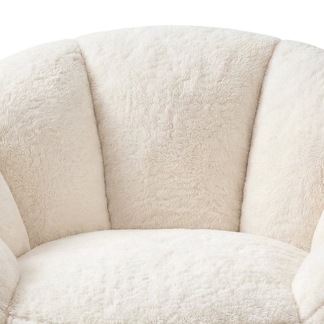 Bean Bag Chair Faux Fur White 100x105x75cm