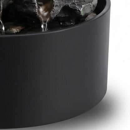 Spector Tabletop Water Fountain Resin LED Light 3 Flow Levels Waterfall Office