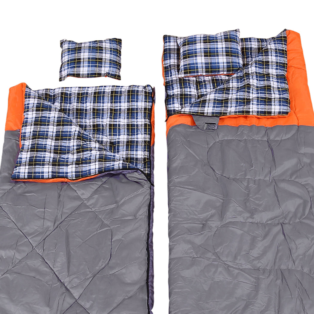 Double Sleeping Bag Outdoor Grey 25x40cm