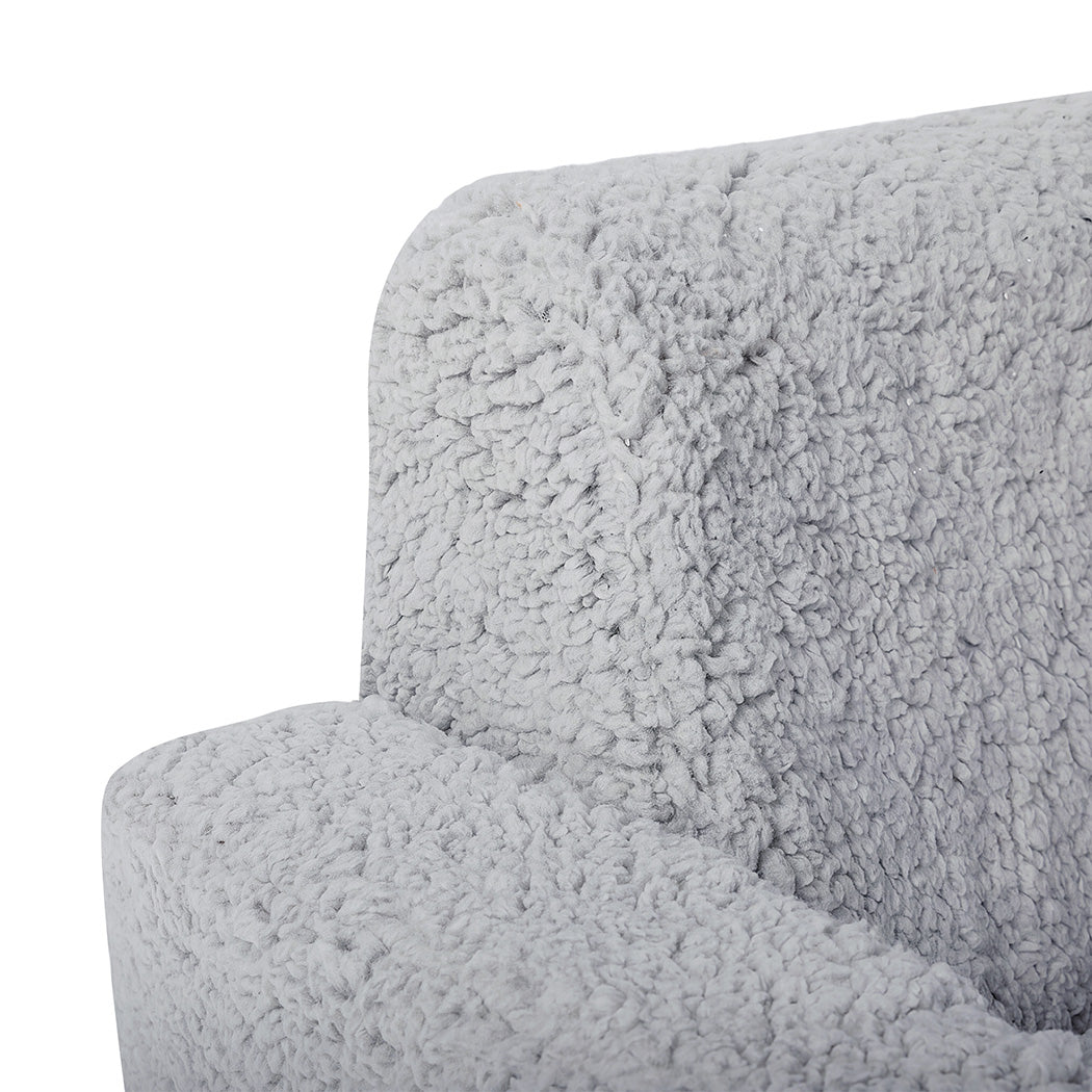 Kids Sofa Fold Out Couch Grey 59.5x43.2x43.2cm