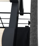 Modern King Bed Frame Fabric Storage Drawer LED USB  Soft Cushion