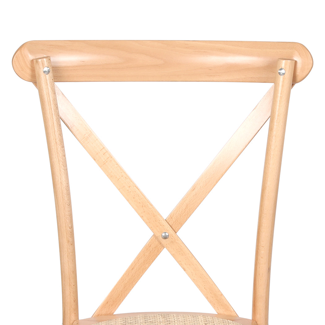 Stylish 6X Dining Chairs Cross Back Chair  Easy Assembly Classic