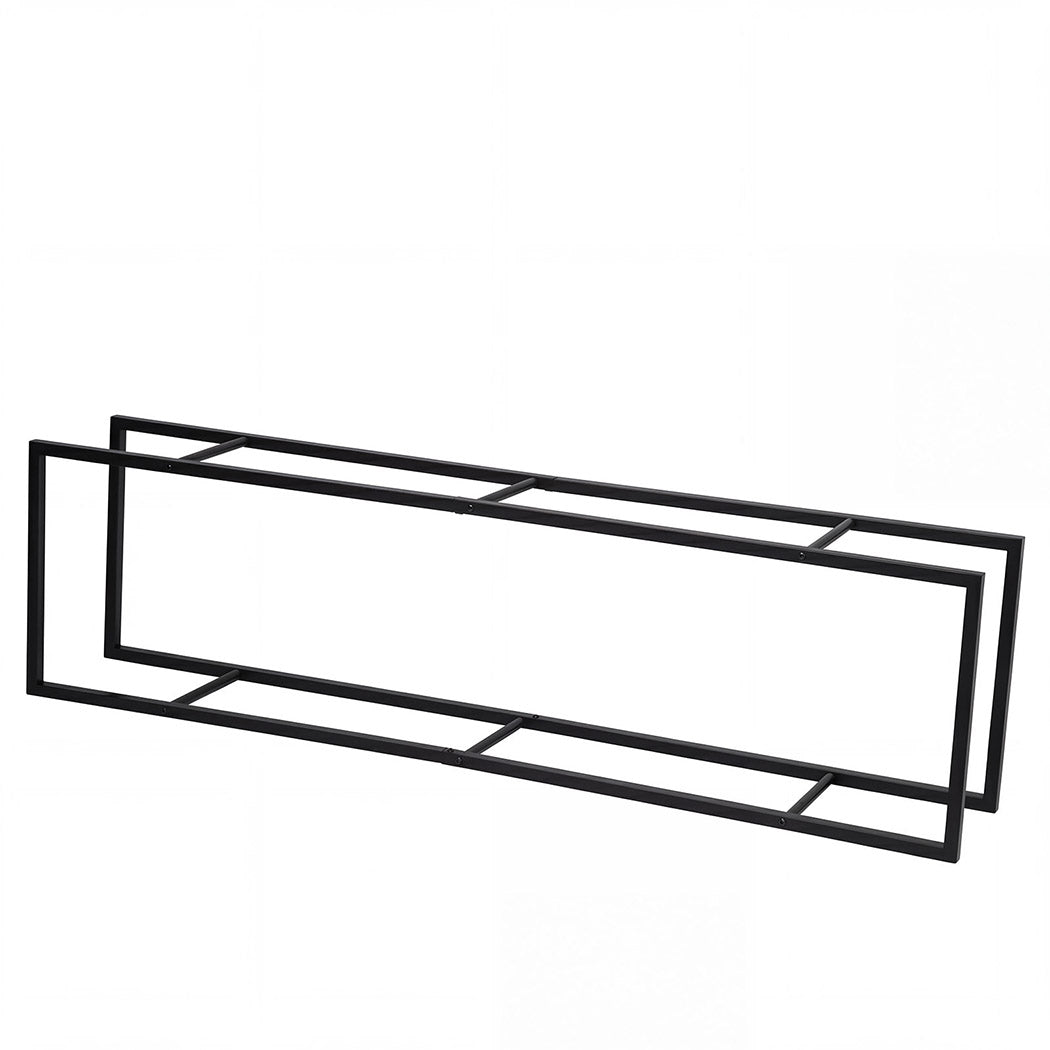 Levede Firewood Rack Steel Outdoor Storage Log Holder Fireplace 40 x 25 x 150cm