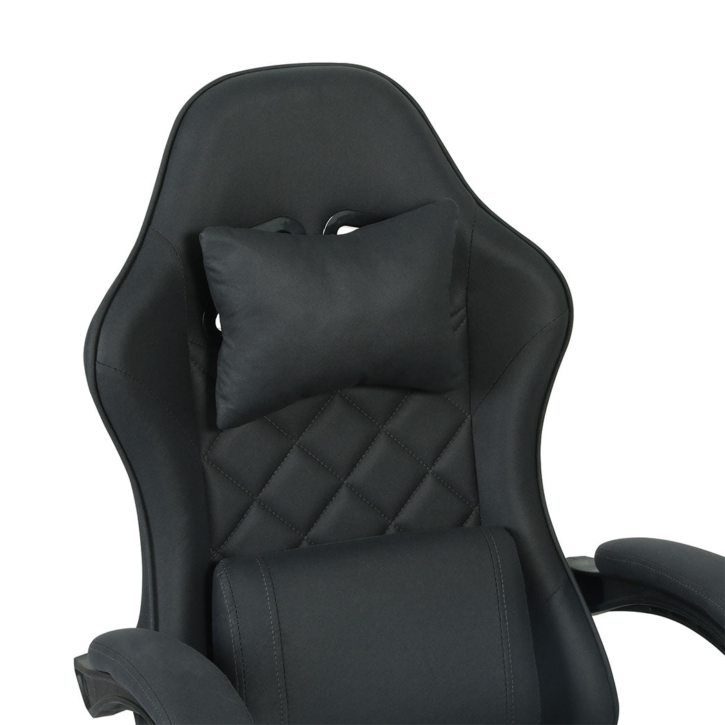 High Back Office Chair Grey Fabric 60x60x124cm