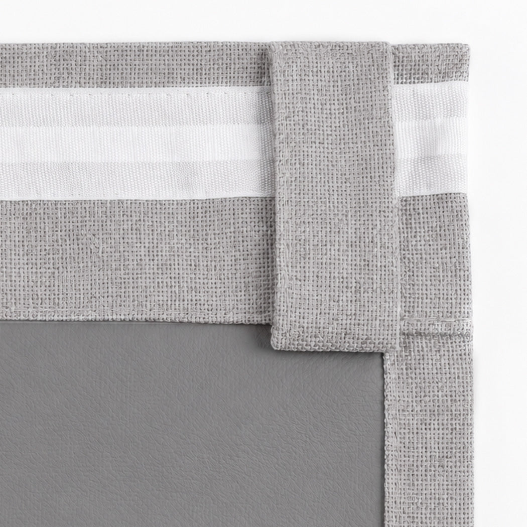 Marlow 2 Panels Blackout Curtains Thermal Linen Look Blockout Drapes Grey
