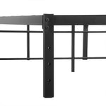 Contemporary Metal Bed Frame Heavy Duty Storage Space  Wood Finish