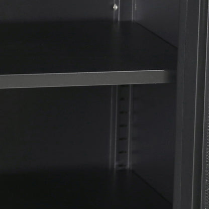 Elegant Storage Cabinet Steel Kitchen Black  Space-Saving Design