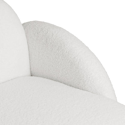 Stylish Sofa Chair Fleece Upholstered Single White  Adjustable Height