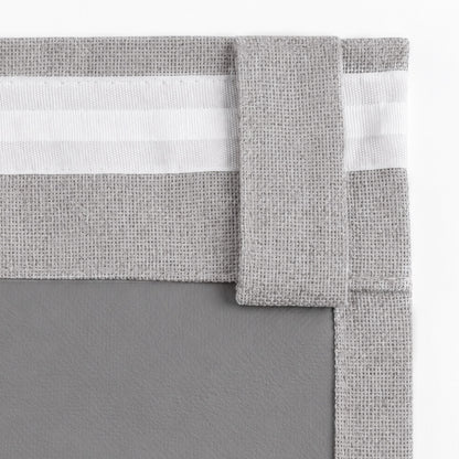 Marlow Blackout Curtains 2 Panels Thermal Linen Look Blockout Drapes Grey