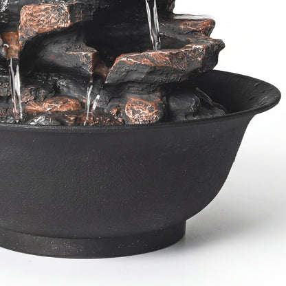 Indoor Water Fountain Brown Tabletop 21x21x24cm