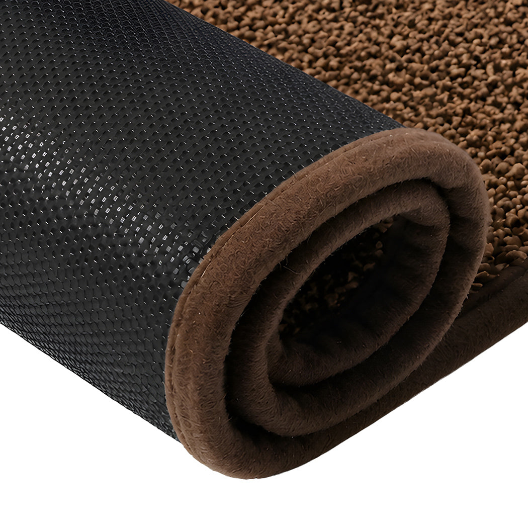 Non Slip Door Mat Brown 80x50x1cm