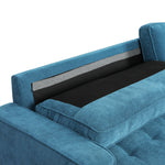 Stylish Fabric Sofa Armchair 3 Seater Couch Blue 191cm Wide