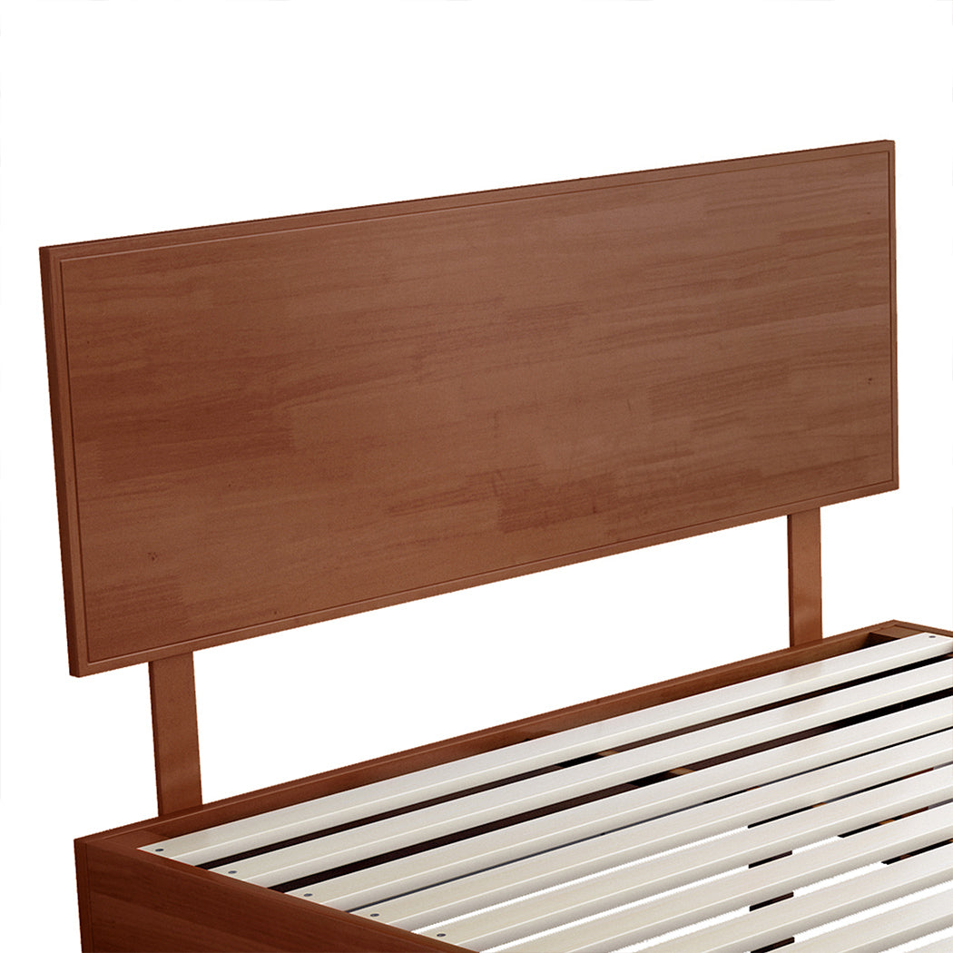 Cozy Double Rubberwood Bed Frame  Soft Cushion Classic Durable