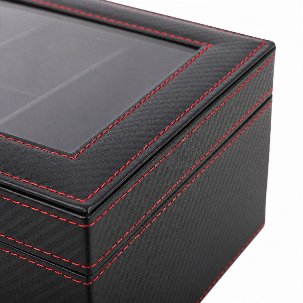 Watch Box 6 Slot Leather Case 33x20x13cm