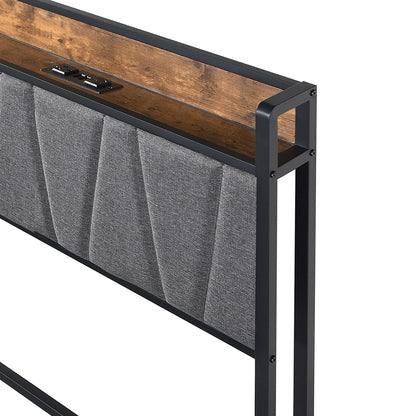 Single Bed Frame Storage Headboard 207x91.5x105cm