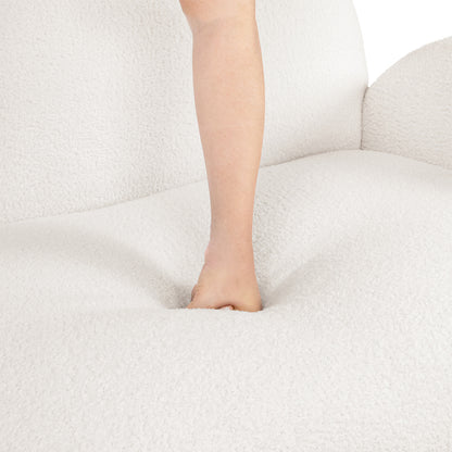Luxury Cloud Sofa 3 Seater Sherpa Fleece White  Adjustable Height
