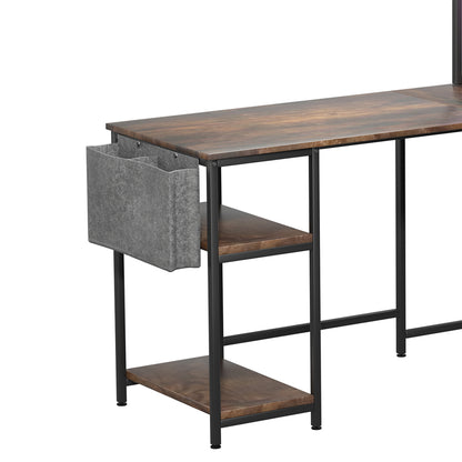 Contemporary L Shaped Gaming Desk with LED Lights Brown  Easy