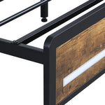 Cozy Double Bed Frame Storage Headboard Industrial  Sleek Modern Look