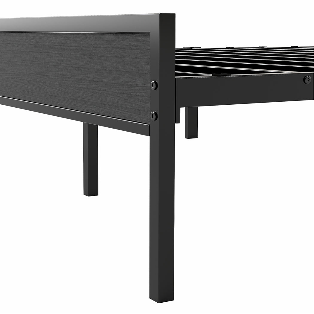 Double Bed Frame Grey Steel 190x137cm