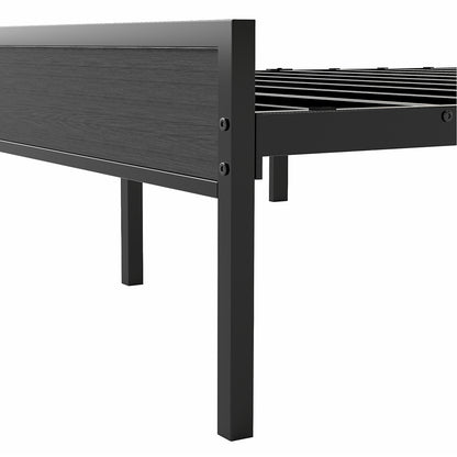 Double Bed Frame Grey Steel 190x137cm
