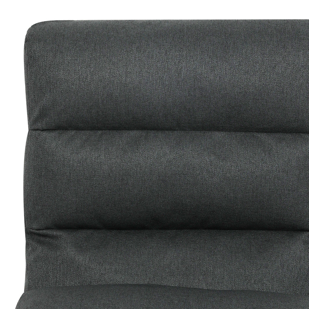 Functional Metal Framed Lounge Chair Linen in Dark Grey  Scandi