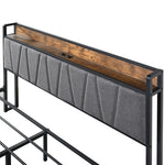 Minimalist Queen Bed Frame Soft Storage Drawers Headboard USB Charge